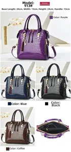 Detailed view of crocodile pattern textures and internal structure of stylish handbags