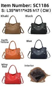 Detailed interior view and size dimensions of the large soft leather tote bag