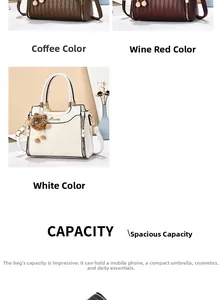 Detailed V-shaped woven texture on women's handbags in white, coffee, and wine red
