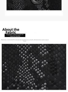 Close-up of black crocodile embossed PU leather texture showing smooth finish and grain