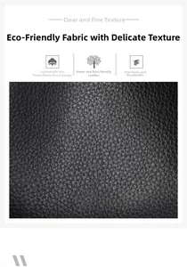 Macro detail of high-quality lychee texture eco-friendly leather on a black crossbody bag