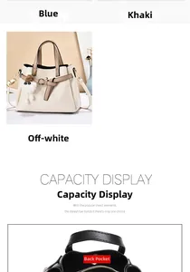 Close-up of litchi texture PU leather handbag with decorative bow and plush pendant