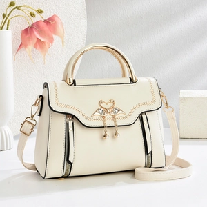 Sac À Main En Cuir PU Pour Femmes Avec Boucle Cygne Doré Gland De Künstliche Perles Petit Sac Bandoulière Carré Pour Quotidien
