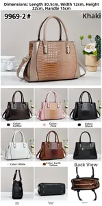 Detailed size specifications for a crocodile pattern tote bag with 30.5x12x22cm dimensions