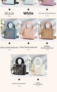 Collage of chic bucket bags in various colors including embroidery and leather finishes