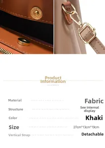Détails du sac brodé avec ferrures métalliques et dimensions de 27x13x19cm pour femmes