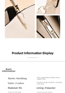 Detailed views of gold-tone hardware, stitching, and PU leather texture on the beige handbag