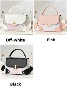 Trois sacs à main élégants en blanc cassé, rose et noir avec motifs floraux dégradés