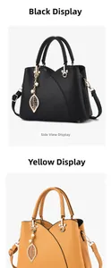 Detail of lychee pattern leather bags in black and yellow with gold leaf charms