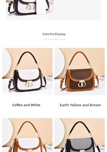 Detail showing the color selection of leather shoulder bags with gold hardware