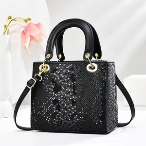 Women Snake Embossed Handbag Retro PU Leather Top Handle Crossbody Bag With Golden Hardware Elegant Shoulder Purse