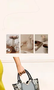 Detail der grauen Paillettenhandtasche mit goldener V-Beschlagung und Schmucksteinen