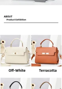 Detail view of textured leather handbags in beige and khaki colors with metallic locks