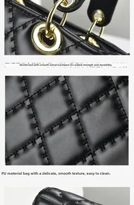Close-up of quilted PU leather with reinforced hardware links for extra durability