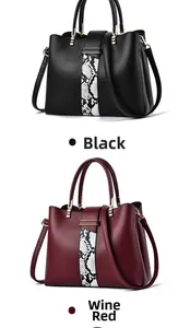 Detailed comparison of black and wine red tote bags in litchi grain faux leather