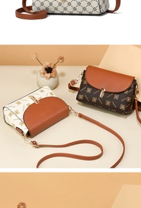 Detail of vintage flap crossbody bags with textured leather and gold-tone metal locks