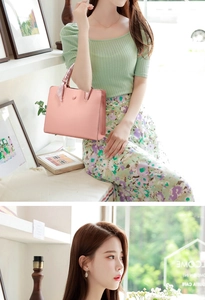 Sac cabas rose rectangulaire avec poignée foulard en soie et boucle ronde en métal