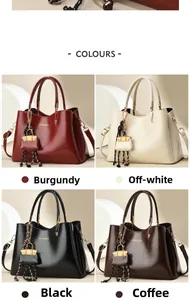 Détail de sacs cabas en bordeaux, blanc cassé, noir et marron avec finition texturée