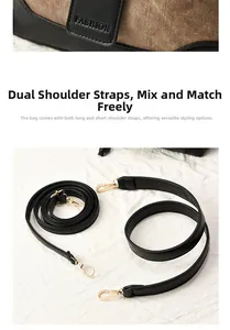 Détail du sac seau peinture à l'huile avec bandoulières en cuir et boucles dorées