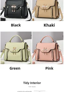 Detailed grid showing four colors of textured leather handbags with swan metal clasps