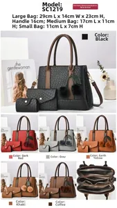 Dettaglio della borsa a mano motivo coccodrillo con misure 29x14x23cm e set coordinato