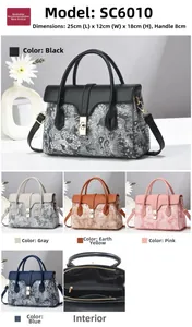Detailed view of the embroidered bucket bag showing precise dimensions and interior structure