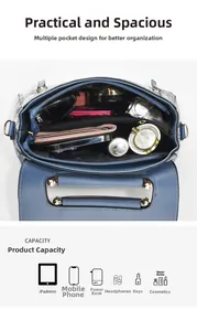 Detailed view of the spacious inner compartments of the large tote bag with zipper