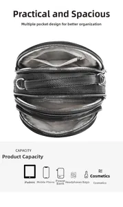 Détail du sac matelassé noir avec compartiments pour iPad et accessoires quotidiens