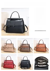 Detaillierte Ansicht der mehrlagigen Innenstruktur und Farben der PU-Leder-Handtasche
