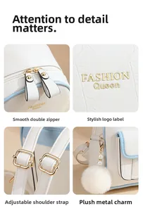 Macro detail of litchi pattern faux leather texture with elegant gold zippers and charm