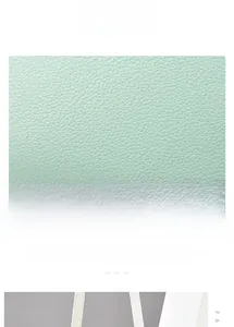 Detail of light green PU leather texture showing scratch-resistant and durable surface