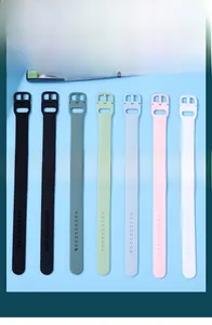 Seven colorful silicone quartz watches shown in multiple pastel and dark shades