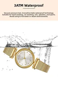 Gedi wasserdichte Quarzuhr spritzt im Wasser und zeigt 3ATM Wasserfestigkeit für Damen