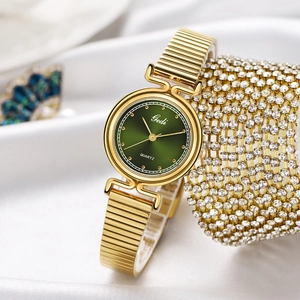 Damen Quarzuhr Vintage Elegant Legierung Dehnbar Wasserdicht Rundes Zifferblatt Armbanduhr Mode Nischenstil