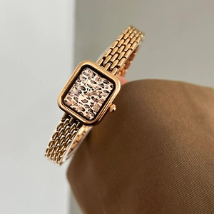Montre À Quartz Femme Bracelet Élégant Alliage Mode Strass Visage Carré Étanche Bijoux Cadeau Pour Femme