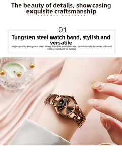 Gros plan d'une montre en acier tungstène or rose avec cadran soleil et calendrier
