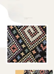 Macro view of colorful cross-woven canvas fabric and gold spring buckle hardware
