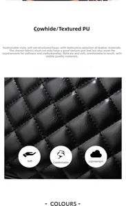 Close-up of black quilted leather texture with neat stitching on a soft chain bag