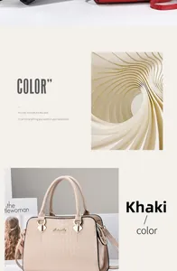 Details einer khakifarbene Handtasche mit Krokodilprägung und goldener Hardware
