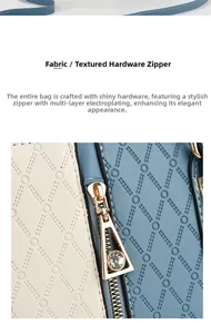 Detail of crossbody bag with gold-plated zipper and sparkling crystal hardware