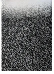 Detailed macro view of black crocodile texture faux leather on a travel backpack