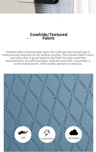 Detail view of premium soft cowhide leather with elegant geometric ring embossed texture