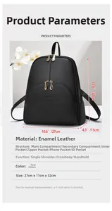 Detail view of black lychee grain texture and gold zippers on the travel backpack