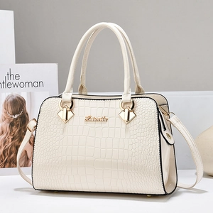 Krokodil Muster PU Leder Handtasche Damen Schultertasche Mit Goldener Hardware Tragegriff Crossbody Vielseitige Mode