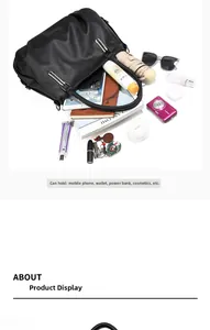 Large capacity black PU leather tote bag with diverse storage for everyday essentials