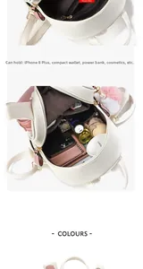 Detail of spacious interior with zipper pocket in beige and pink oxford backpack