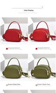 Comparaison détaillée des sacs à bandoulière multi-couches en rouge vin et vert olive
