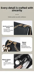 Detailed views of reinforced handle, polished gold hardware, and smooth metal zipper puller