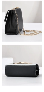 Macro view of stitching details and sparkling glitter texture on quilted chain bag