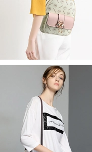Detail of mini backpack with swan pearl lock and brand monogram print in pastel colors